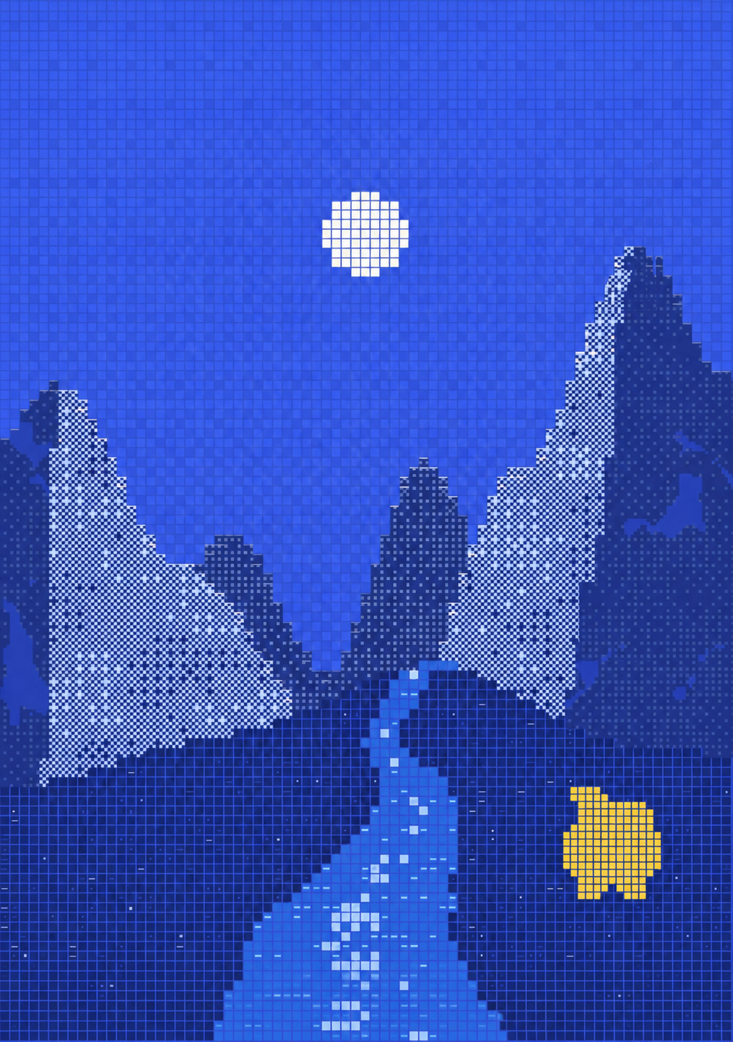 Blue pixel valley with Huangzai